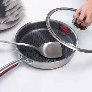 Stainless Steel Honeycomb Pan Cooking Skillet Steak Pan Saucepan - Yue Kitchen