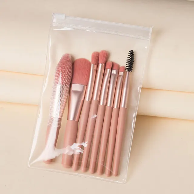 Portable Set Of 8 Mini Beauty Makeup Brushes Pink - Shop at LoveMi