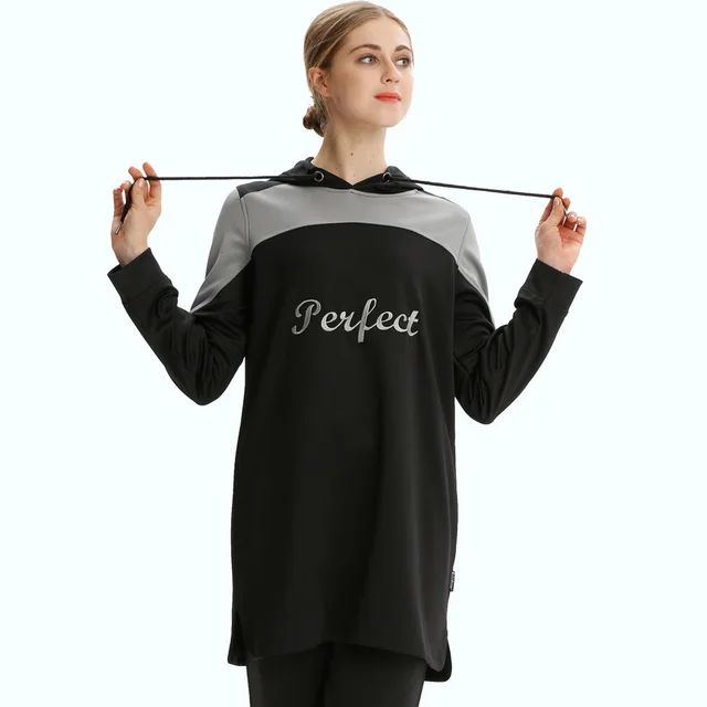 Muslim Conservative Casual Pullover Hoodie Loose Black - Shop at LoveMi