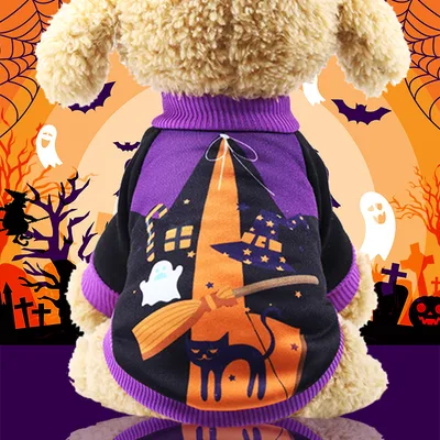 Funny Black Cat Spider Pumpkin Dog Clothes Cat Clothes Pet Clothes - Shop at LoveMi