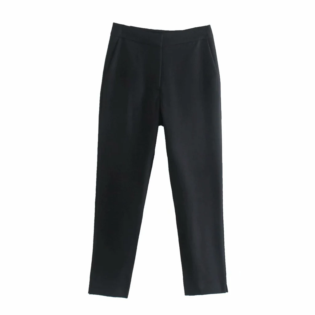 Spring And Summer New Style European Standing Ankle Pants Ladies Trousers - Black