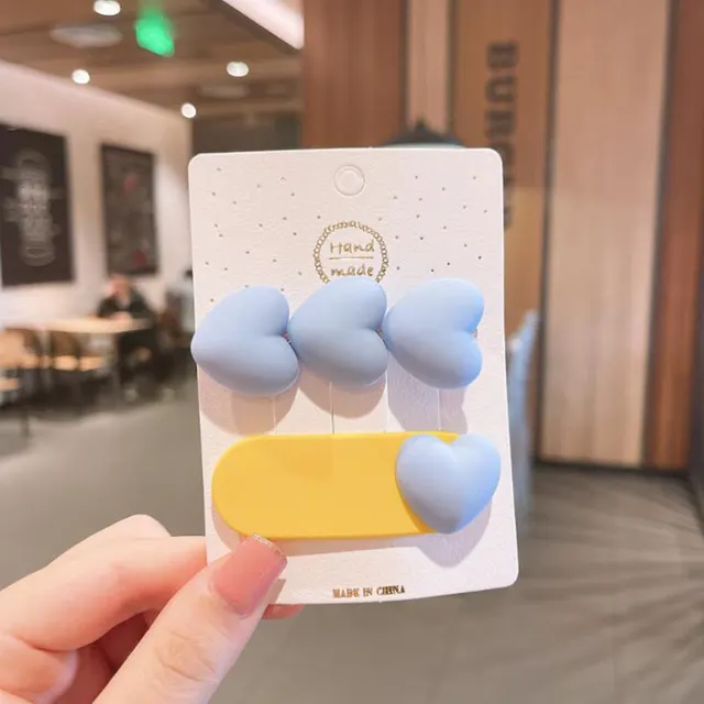 Girly Candy Color Hairpin Temperament Side Clip Hairpin Bangs Headdress Blue - Shop at LoveMi