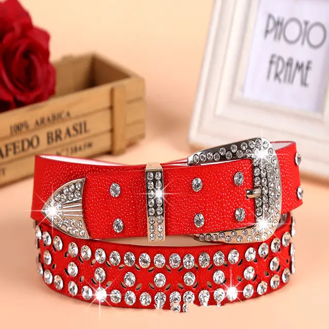 Fashion Dress Up Belt Ladies Decorative Buckle Red - Shop at LoveMi