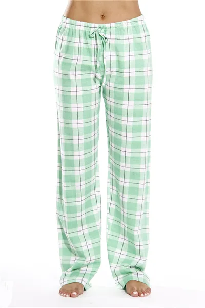 Classic Plaid Home Casual Loose Women's Pants Green - Shop at LoveMi