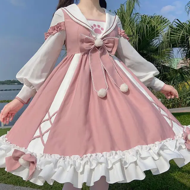 Japanese Cute Soft Girl Lolita Dress Pink - Shop at LoveMi