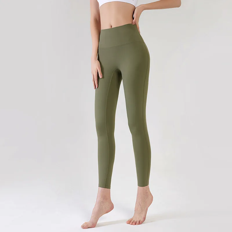 Summer Waist Tights Sports Tights Without Embarrassment Line Fitness Pants Green - Shop at LoveMi