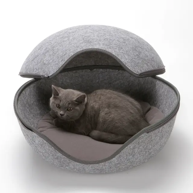 Fashion And Innovation Cat Litter Egg shaped Warm Pet Litter Personality Cute Dog Kennel Grey - Shop at LoveMi