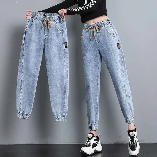 Nine Points Of Thin Elastic Waist And Feet Light Blue - Shop at LoveMi