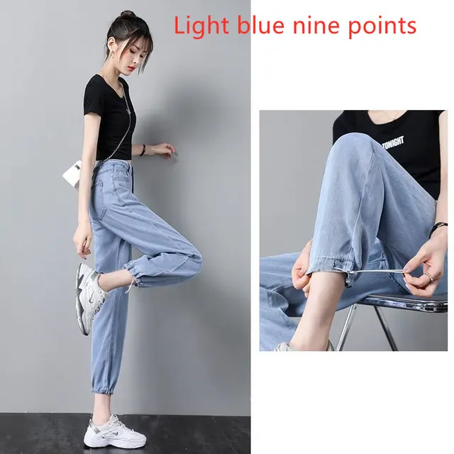 Tencel Harlan Jeans Women Summer Thin Section Light Blue Nine Points - Shop at LoveMi