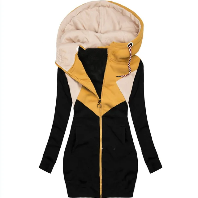 Pure Color Temperament Commuter Long Fashionable OL Commuter Beltless Windbreaker Yellow - Shop at LoveMi