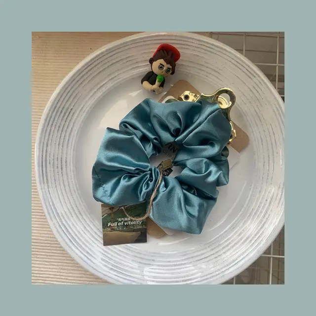 Large Intestine Hair Tie Same Style Apple Green Pure Color Grass Lake Green - Shop at LoveMi