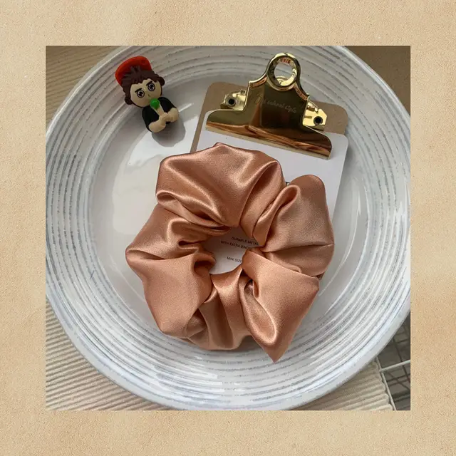 Large Intestine Hair Tie Same Style Apple Green Pure Color Orange - Shop at LoveMi