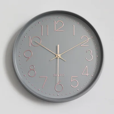 Wall Clock Simple Living Room Quartz Silent Grey - Shop at LoveMi