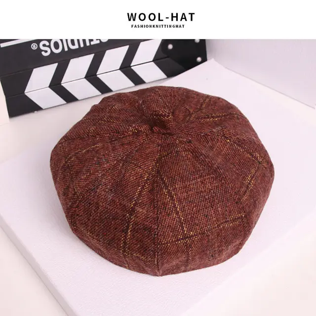 Autumn And Winter Men And Women Couples Tide Casual All match Plaid Beret U - Shop at LoveMi