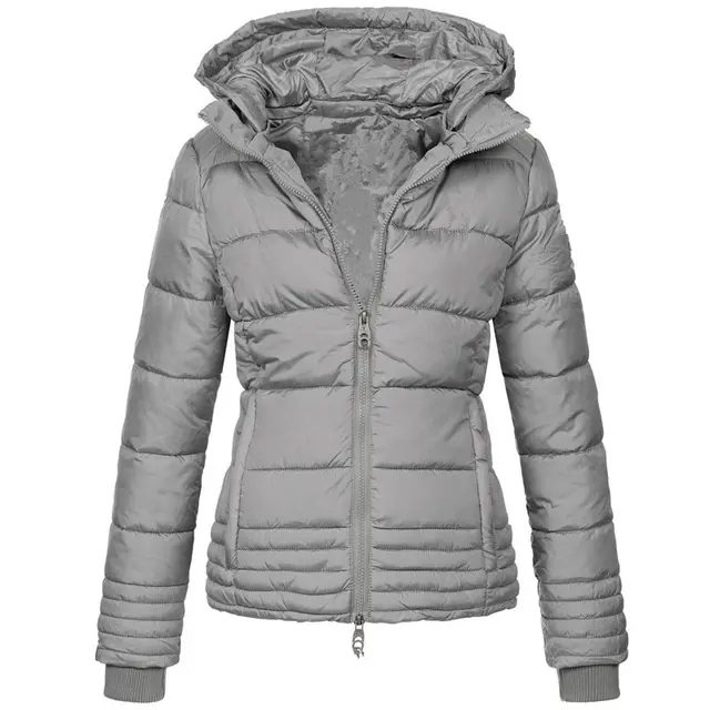 Slim Korean Hooded Cotton Jacket Loose Cotton Jacket Grey - Shop at LoveMi