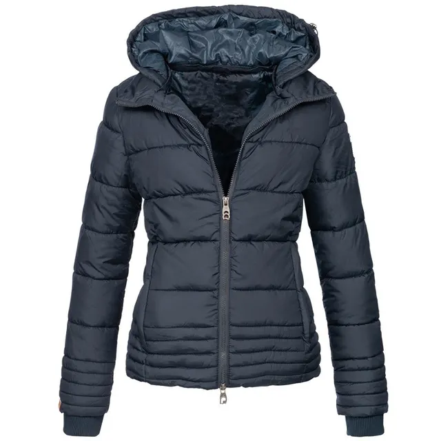 Slim Korean Hooded Cotton Jacket Loose Cotton Jacket Navy Blue - Shop at LoveMi