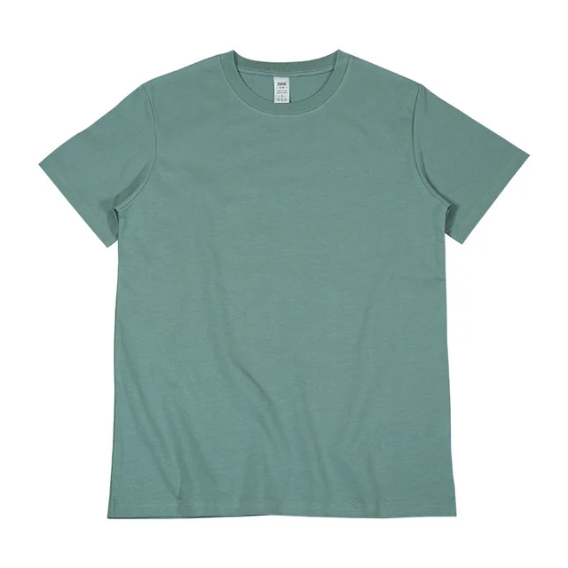Casual Loose Round Neck Cotton Basic Short Sleeves Ore Blue - Shop at LoveMi