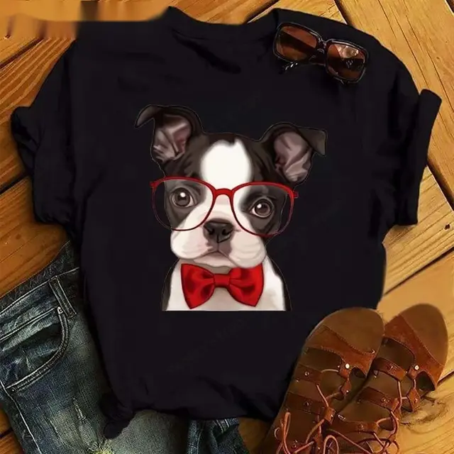 French Card Printing Short sleeved T shirt Picture2 - Shop at LoveMi