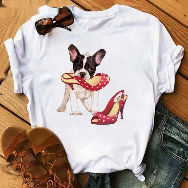 French Card Printing Short sleeved T shirt Picture3 S - Shop at LoveMi