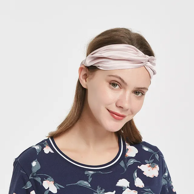 Silk Headband Embellished With Silk Fabric Lotus Powder - Shop at LoveMi