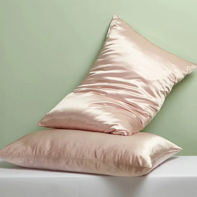 22m Pillowcase Solid Color 100 Silk Pillow Towel Can Be Embroidered Pink - Shop at LoveMi