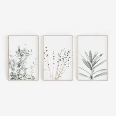 Nordic Small Plant Decoration Painting Canvas Painting Three Pieces - Shop at LoveMi