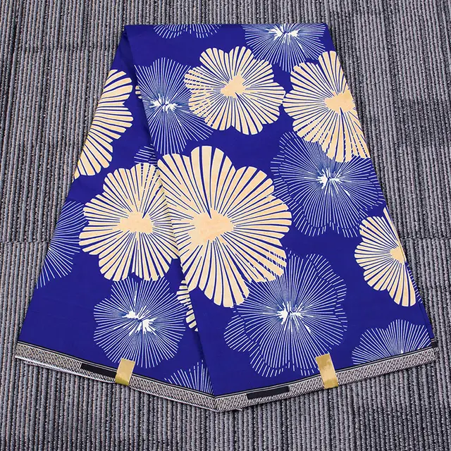 New Style Cotton Printed Batik Fabric African Style Suit Floral Cloth Woven Printed Fabric Blue - Shop at LoveMi