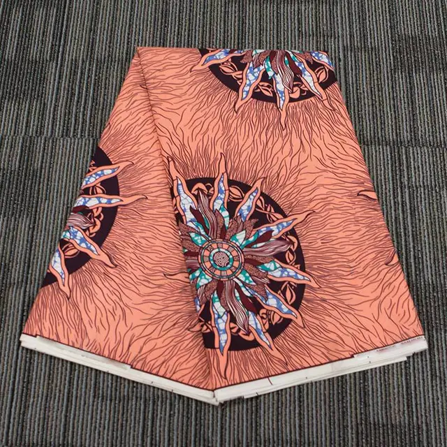 New Style Cotton Printed Batik Fabric African Style Suit Floral Cloth Woven Printed Fabric Orange - Shop at LoveMi