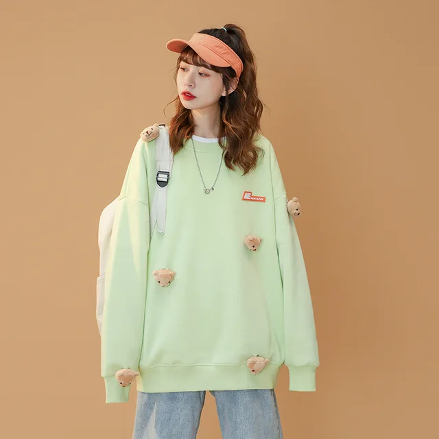 High quality Milk Sweater Women's Spring And Autumn Thin Loose Korean Style Green - Shop at LoveMi