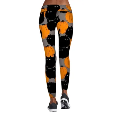 Printed Leggings Halloween Sports Yoga Pants High Stretch Pencil Pants 1Style M - Shop at LoveMi