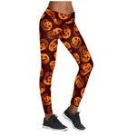 Printed Leggings Halloween Sports Yoga Pants High Stretch Pencil Pants - 9Style-Xl