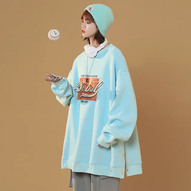 American Street Fried Street High end Sense Of Oversize Couple Tops Blue - Shop at LoveMi