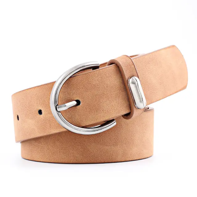 Alloy Accessories Fashion Trend Beautiful Wild Pin Buckle Belt Camel - Shop at LoveMi