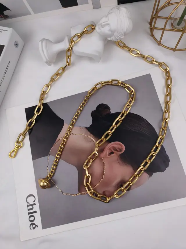 Fashion All match Metal Belt Decorated Dress Shirt Chain Gold - Shop at LoveMi