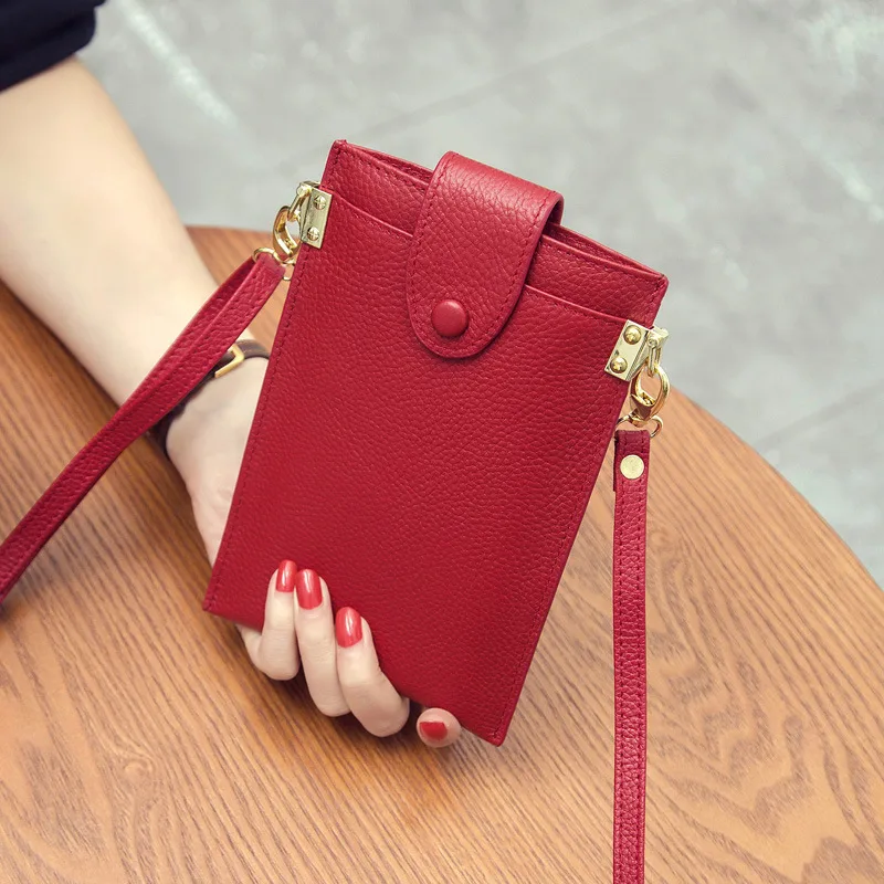 Ladies Messenger Bag Mini Ultra thin Mobile Phone Bag Red - Shop at LoveMi