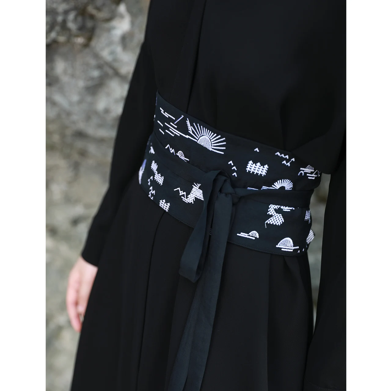 Literature And Art Wear Skirt Belt Outside - Black
