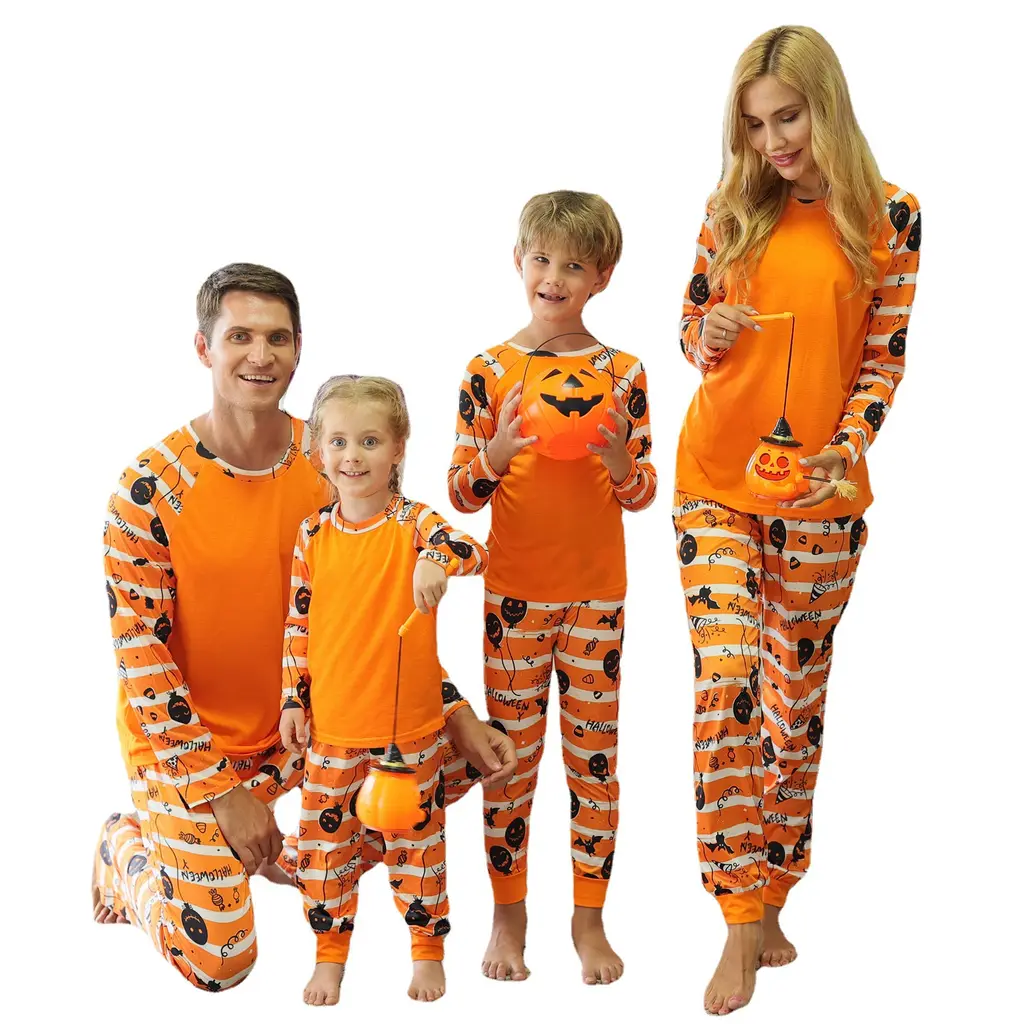 Set Cartoon Animation Home Service Parent Child Wear - Orange