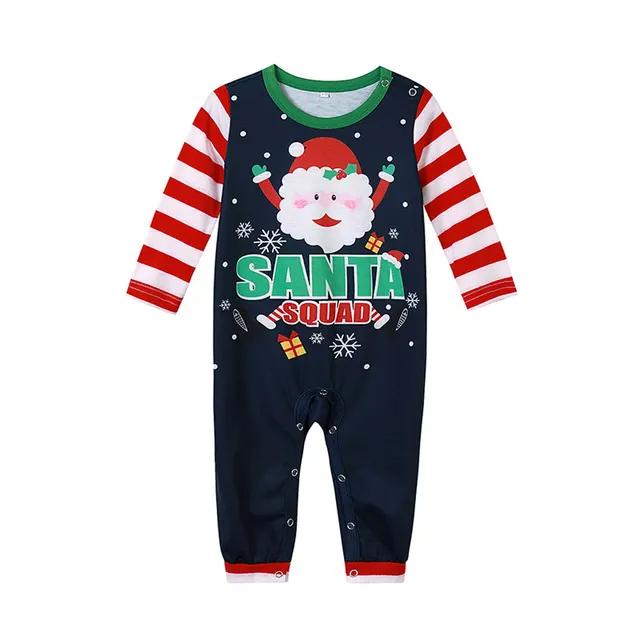Santa Printed Home Wear Pajamas Parent Child Wear Black - Shop at LoveMi
