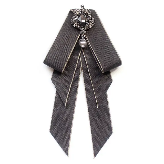 Collar Flower Campus Style White Shirt Bow Tie Stewardess Business Wear Bow Tie Grey - Shop at LoveMi
