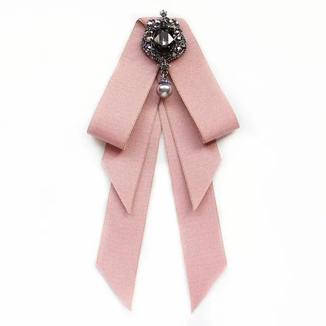Collar Flower Campus Style White Shirt Bow Tie Stewardess Business Wear Bow Tie Pink - Shop at LoveMi