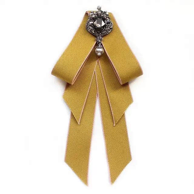 Collar Flower Campus Style White Shirt Bow Tie Stewardess Business Wear Bow Tie Yellow - Shop at LoveMi