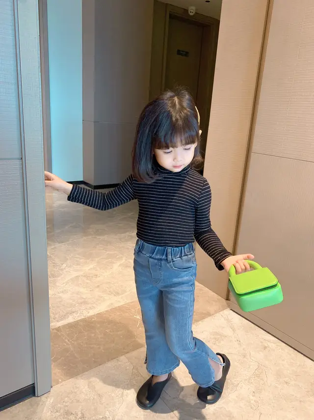 Girls' Autumn Micro flare Jeans Blue - Shop at LoveMi