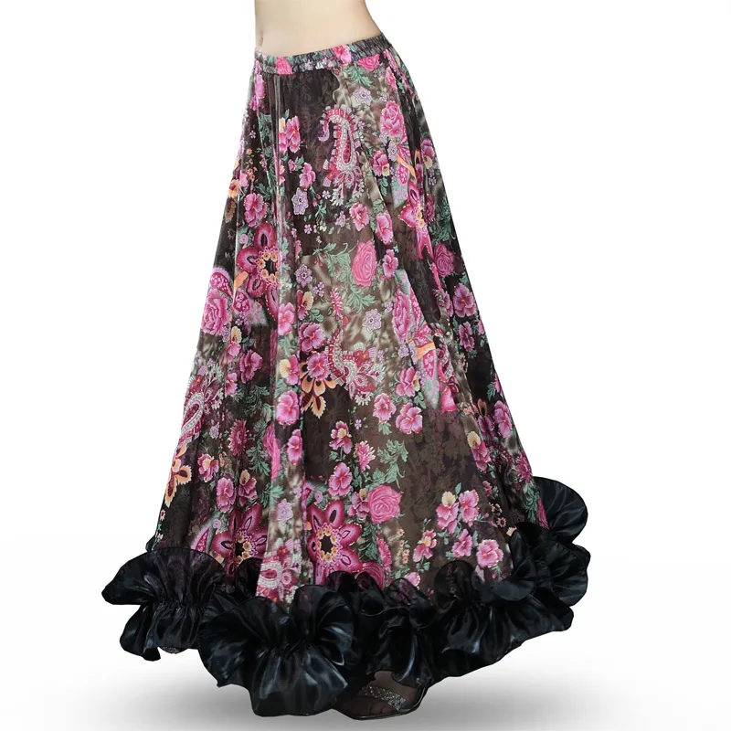 Fashion And Novel Temperament Belly Dance Bohemian 360 Degree Flower Skirt Red - Shop at LoveMi
