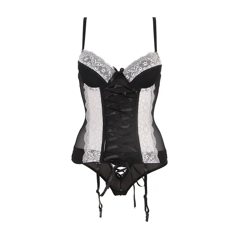 Sexy Lingerie Nightclub Sexy File Underwire Gather Uniform Suit Black And White - Shop at LoveMi
