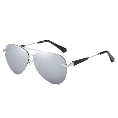 Polarized Sunglasses Classic Rimless Silver Frame Mercury Tablets - Shop at LoveMi