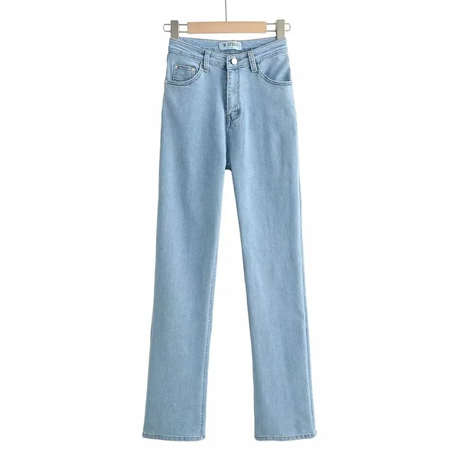 Jeans Women's High waist Slim fitting Long Legs Mopping Pants Light Blue - Shop at LoveMi