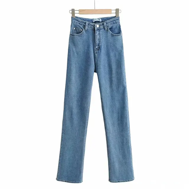 Jeans Women's High waist Slim fitting Long Legs Mopping Pants Navy Blue - Shop at LoveMi
