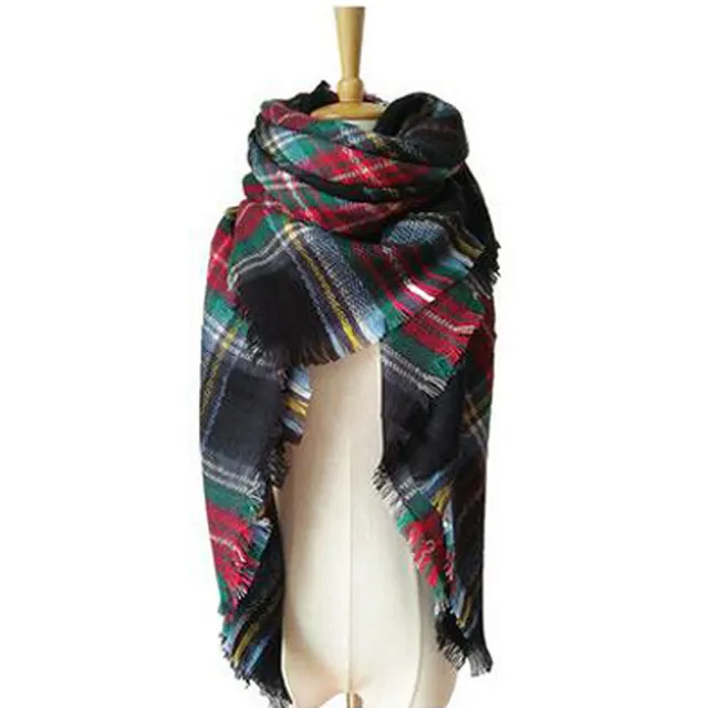 British College Literary Yellow Plaid Scarf Square Scarf 18 Style - Shop at LoveMi