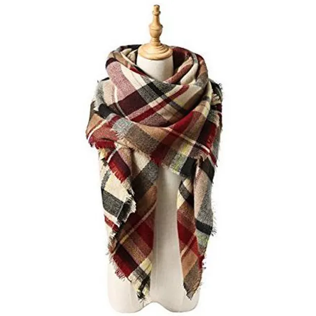 British College Literary Yellow Plaid Scarf Square Scarf 20Style - Shop at LoveMi