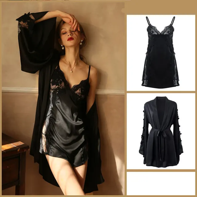 Sexy Pajamas Women Summer Ice Silk Thin Section With Chest Pad Color18 - Shop at LoveMi